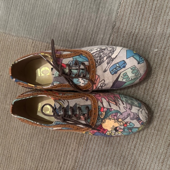 Quirky Cool Printed Brogues ( Flats - printed canvas and leather) - Picture 7 of 8